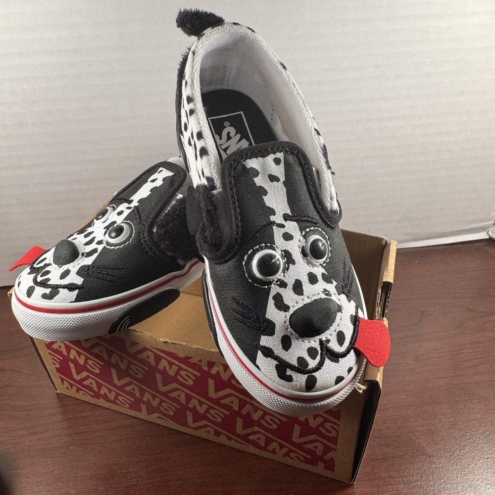 Vans Off The Wall Little Kids Unisex Dalmatian Dog Slip On Sneakers Size 10 NWB
